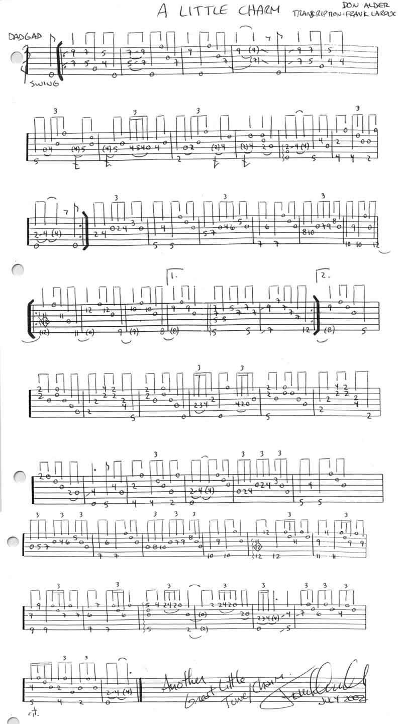 Tablature for A Little Charm